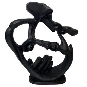 Face of Love Art Abstract Sculpture Embrace Modern Black Rostro Del Amor